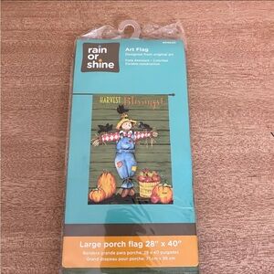 FALL AUTUMN THEME Flag Rain or Shine Large Porch Original Art Flags  28x40" NEW